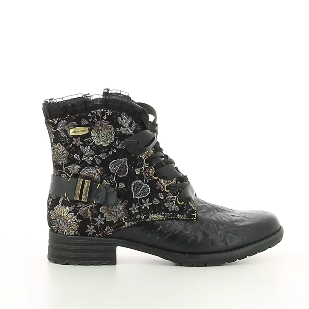 Image (2) de la chaussures Laura Vita - Bottines Noir en Cuir et textile Image (2) de la chaussures Laura Vita - Bottines Noir en Cuir et textile