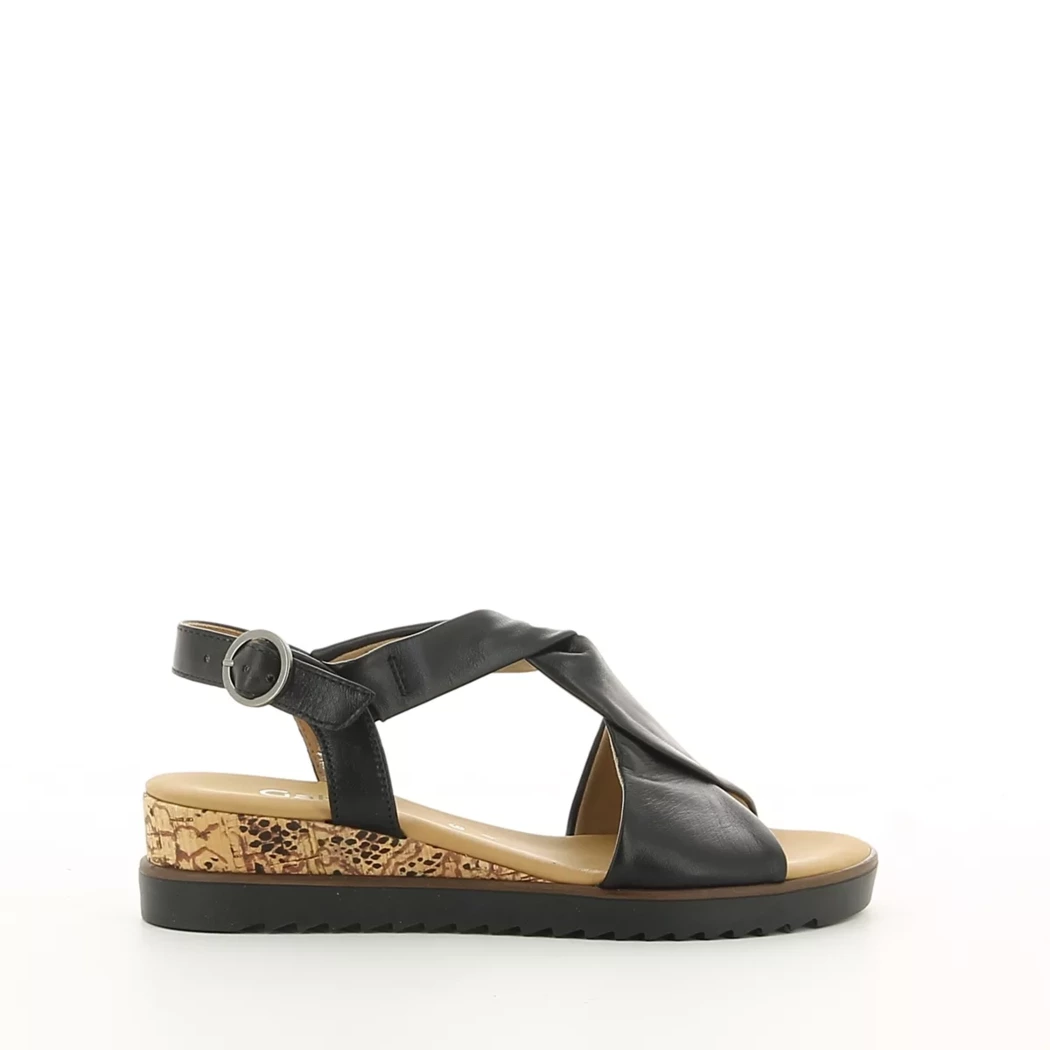 Image (2) de la chaussures Gabor - Sandales et Nu-Pieds Noir en Cuir