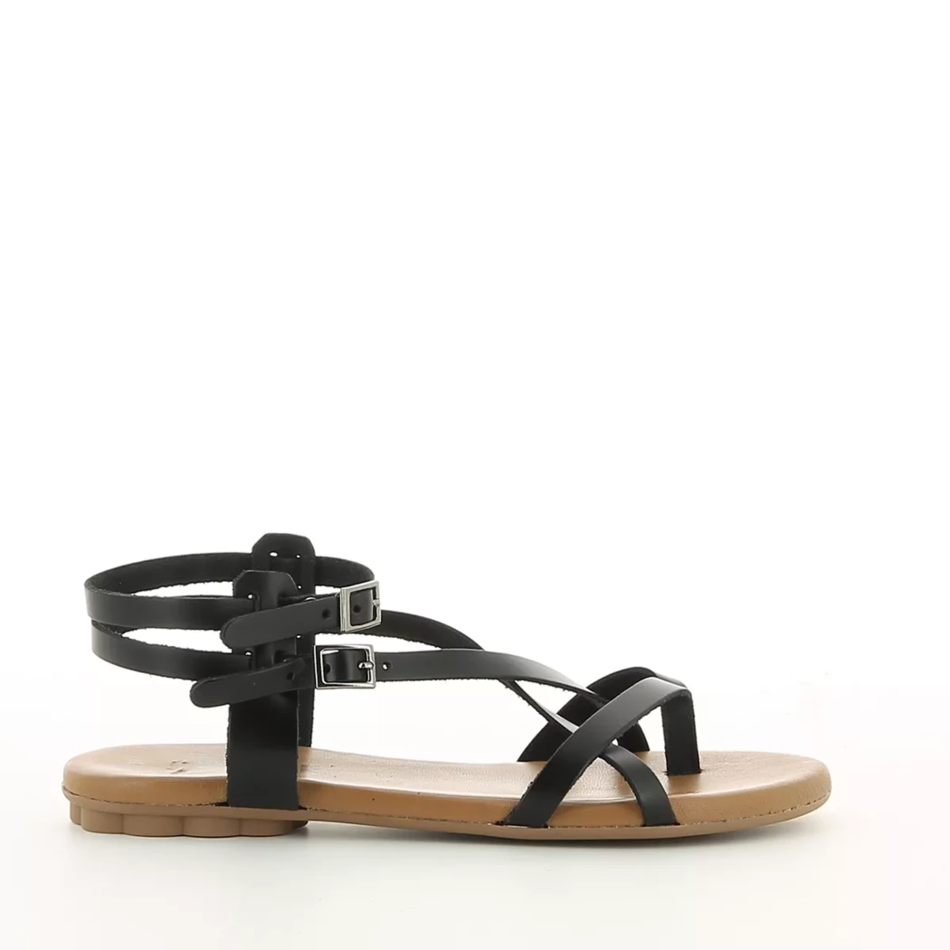 Image (2) de la chaussures Soleil - Sandales et Nu-Pieds Noir en Cuir