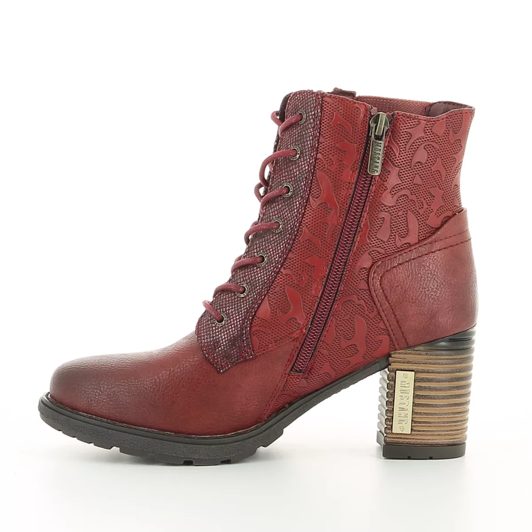 Image (4) de la chaussures Mustang - Bottines Rouge en Cuir synthétique
