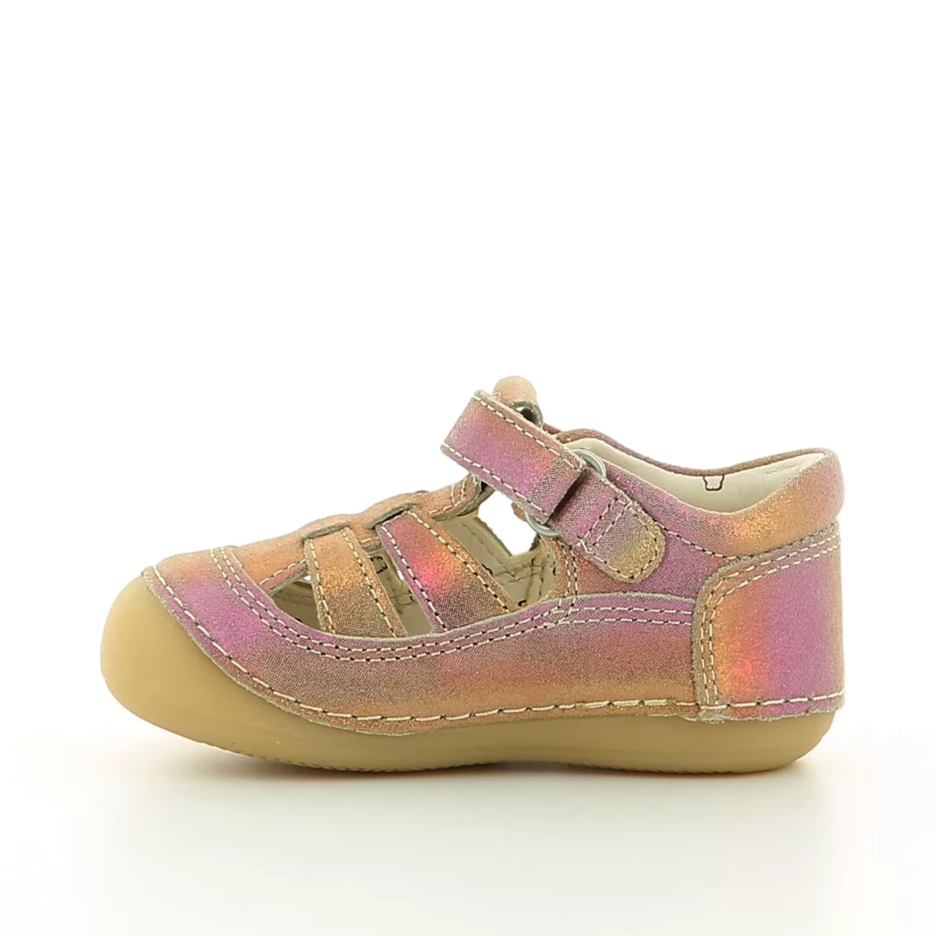 Image (4) de la chaussures Kickers - Bottines ouvertes Rose en Cuir nubuck